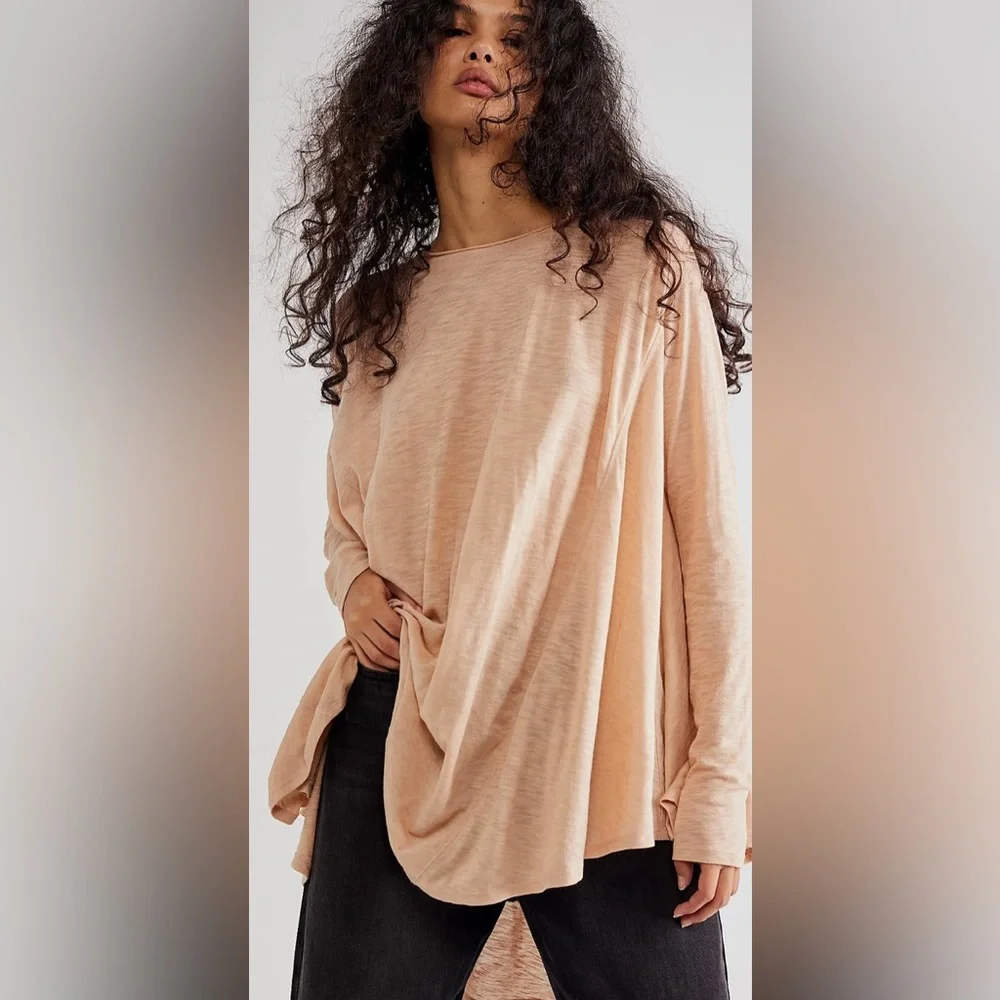 FREE PEOPLE new ARIA top COTTON BLEND in Misty Mink 291N